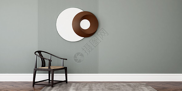 复古椅子新中式简约家居背景设计图片