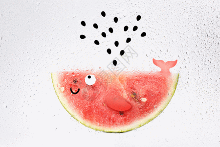 食品创意创意西瓜鲸鱼GIF高清图片