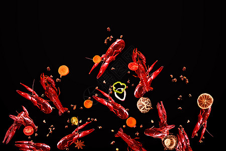 夏日美食小龙虾背景图片