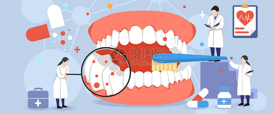 医疗插画牙龈护理图片