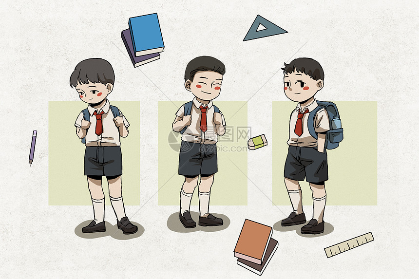 小学生开学图片