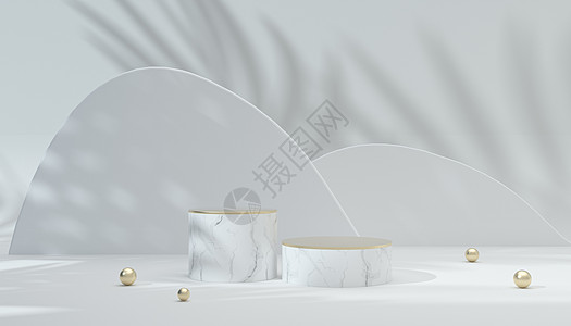 白色柔光立体光影电商展台设计图片