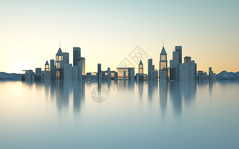 3D现代化城市背景图片