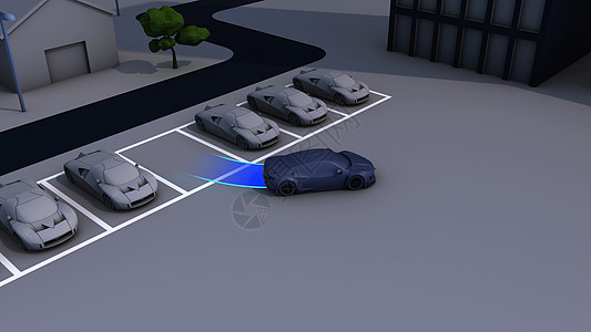 汽车辅助驾驶自动泊车场景设计图片