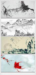 中国风水墨画背景素材背景图片