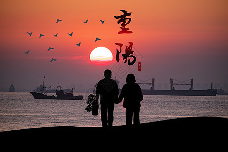 重阳赏夕阳图片