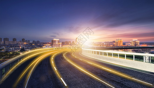 夜晚灯汽车公路设计图片