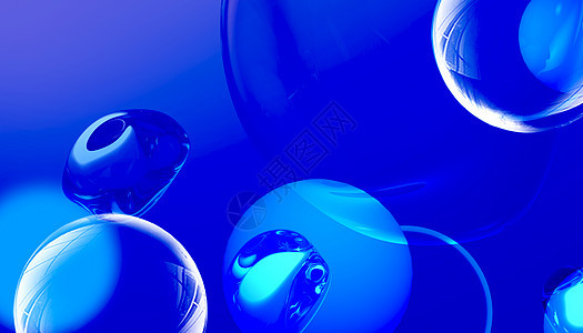 酸性气泡克莱因蓝背景图片