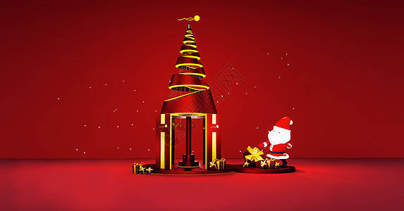 圣诞节红色背景背景图片