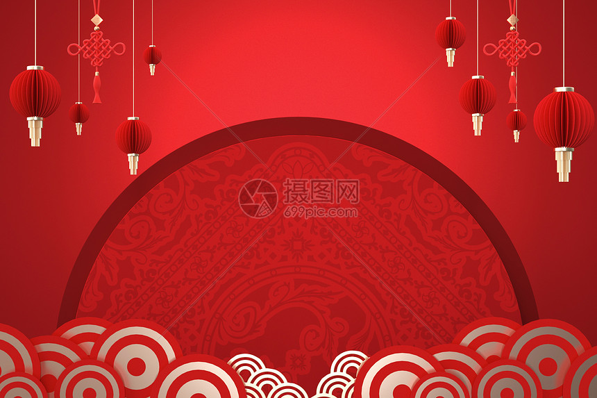 喜庆新年背景图片素材 正版创意图片 摄图网