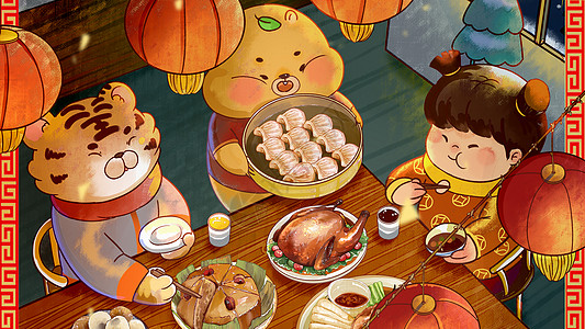 元宵汤圆插画插画_元宵汤圆插画卡通_元宵汤圆插画插图_手绘_板绘_摄