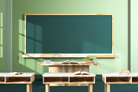 开学季教师书桌讲台背景图片