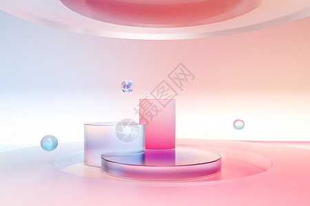 梦幻3d玻璃展台场景图片