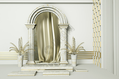 白金拱门展台背景图片
