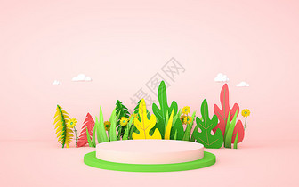 3D春天植物展台图片