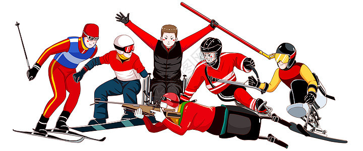 滑雪项目比赛插画合集图片