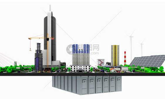 3D创意新能源卡通场景图片