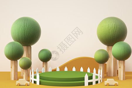 三维树木展台背景图片