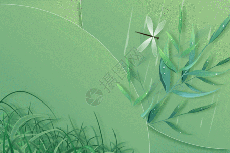 清新绿色春分背景GIF图片