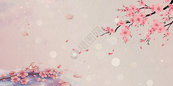 中式桃花背景背景图片