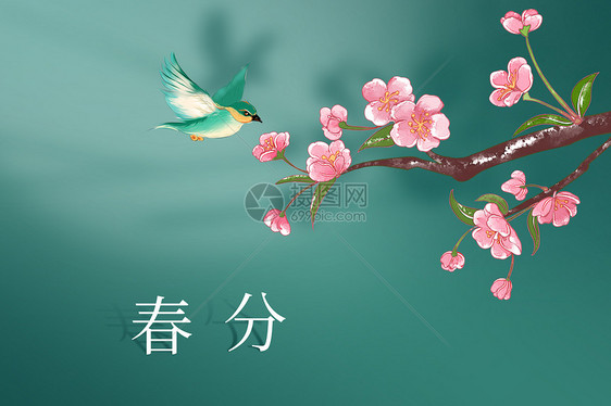 清新春分海报图片