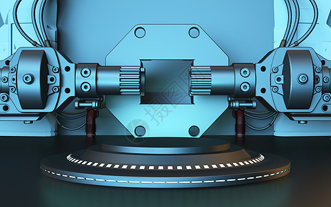未来器械科技展台背景图片