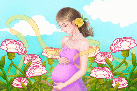 性感孕妇母亲节清新唯美GIF高清图片
