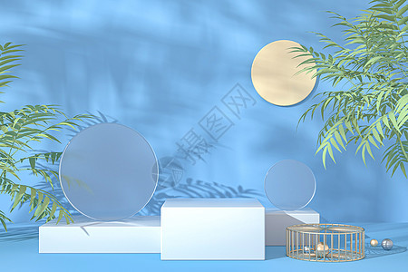 清新植物展台背景图片