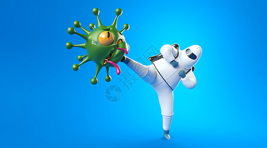 3D白衣卫士打击病毒图片