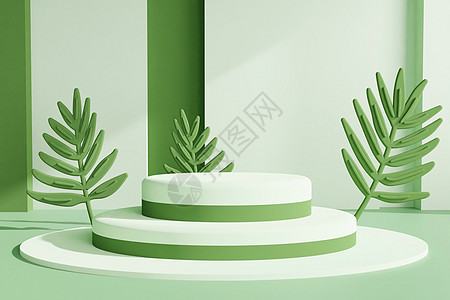 3D小清新绿植展台图片