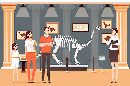 博物馆日讲解恐龙化石图片