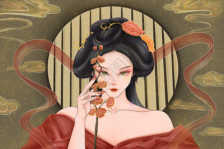 古风美女唯美插画图片