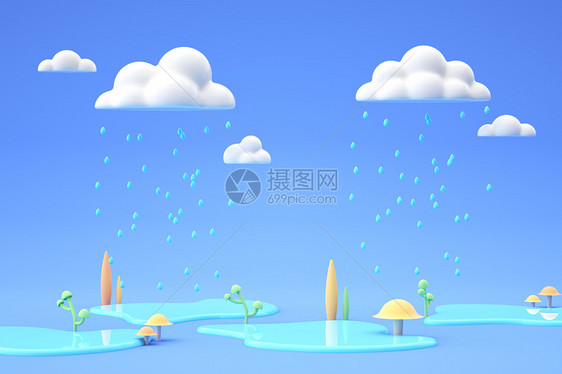 夏季雨天场景图片