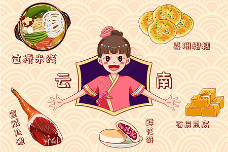 卡通云南美食图片