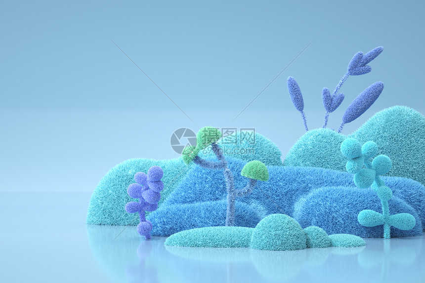 毛绒植物场景图片