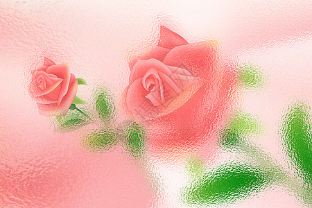 清新粉色玻璃玫瑰背景图片