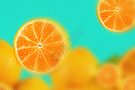 橙子玻璃风格背景图片