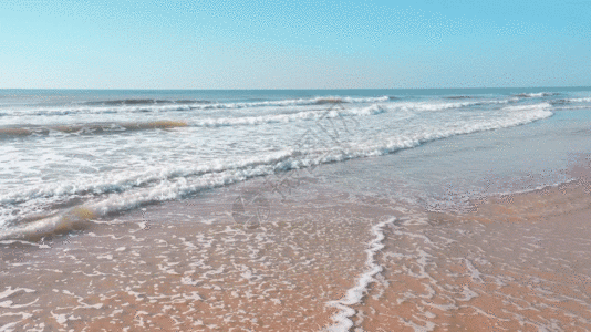 实拍海浪沙滩自然风景视频GIF图片