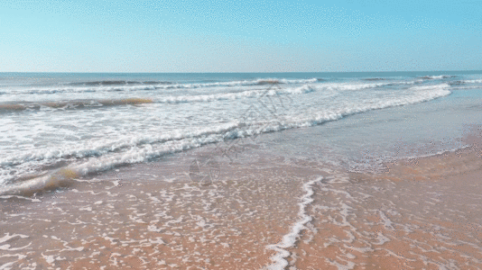 夏季海滩实拍海浪沙滩自然风景视频GIF高清图片