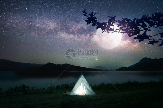 星空夜景露营图片