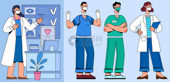 SVG插画组件之医疗扁平人物动态图片
