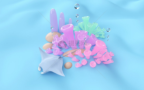 c4d创意海洋生物图片