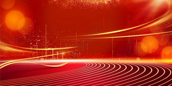 红色科技大气线条红色背景设计图片
