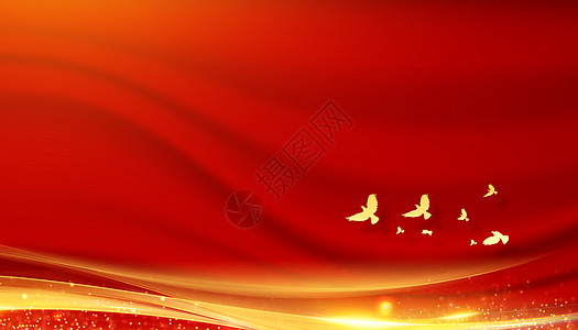 红色丝绸光线大气红色商务背景设计图片