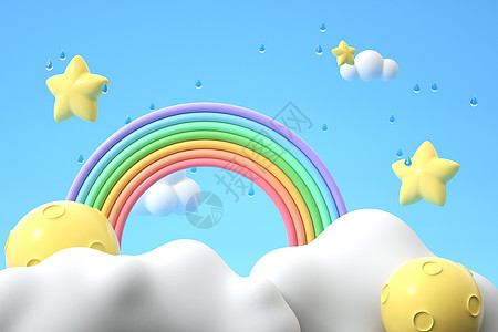 夏季彩虹背景图片