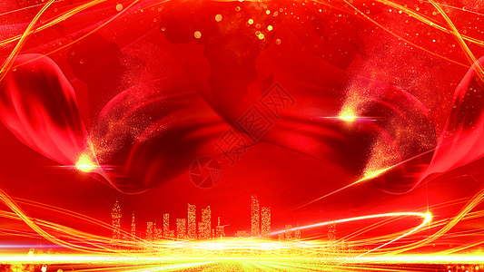 红色光线红金大气城市背景设计图片