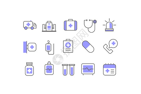 医疗健康UI图标元素ioc图标医院背景图片