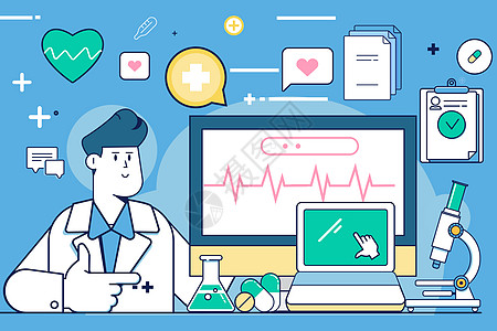 医学显微镜插画