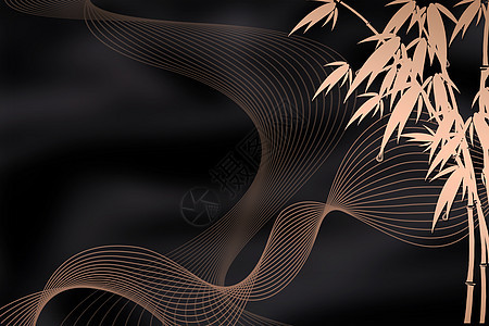 中式黑金竹子背景图片
