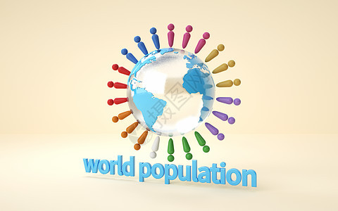 世界人口统计背景图片